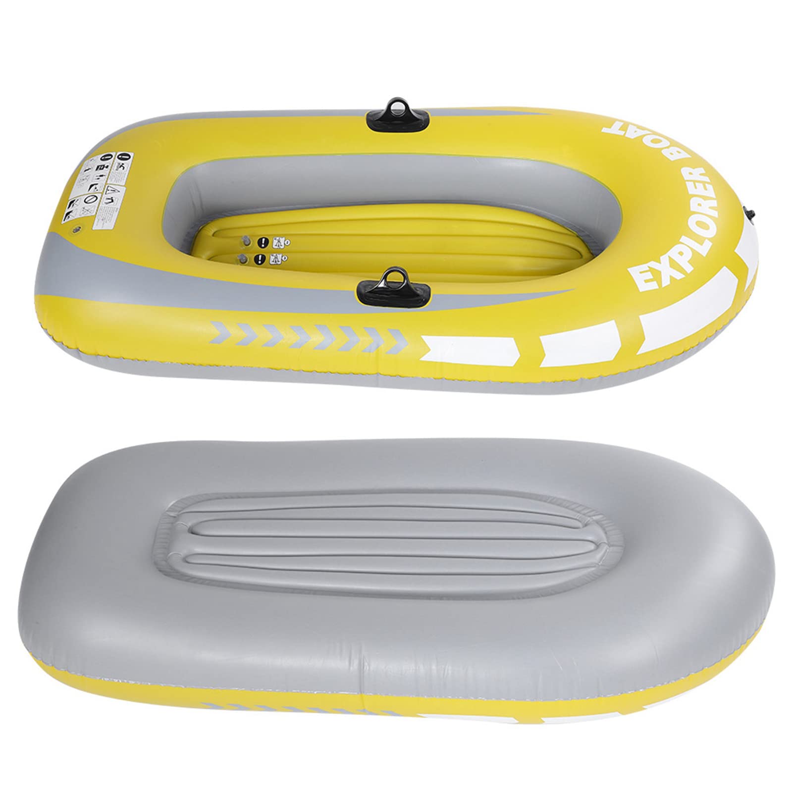 VGEBY Inflatable Kayak Boat, Heavy Duty Inflatable Canoe Yellow Inflatable Kayak with Two Paddle Mounts Double Valve Design for 2 Person PVC Air Boat, VGEBY8na37mqxbv