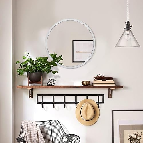 Miniatura 6 de JJUUYOU Espejo redondo de pared para baño, espejos plateados, marco de metal, pequeño espejo de maquillaje para sala de estar, dormitorio, entrada y