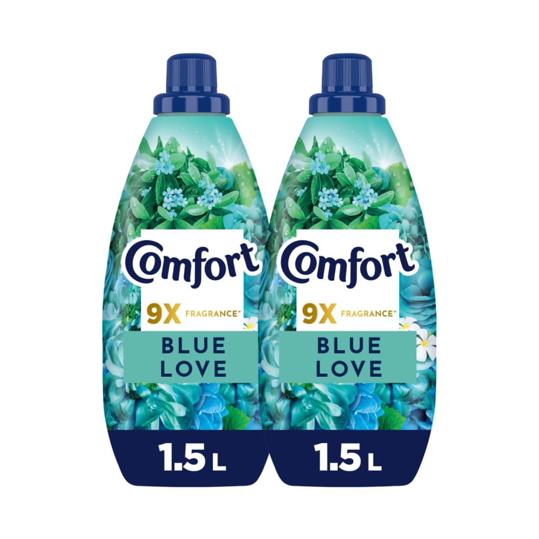 Comfort Concentrate Fabric Softener, Blue Love, 9x fragrance, 1.5L x 2,Packaging may vary