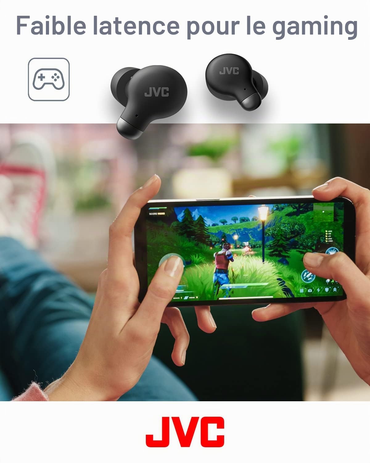 JVC True Wireless écouteurs avec réduction de Bruit, Confortables et Design, Embouts en Mousse à mémoire de Forme, 3 Modes sonores, Bluetooth 5.3, Autonomie 28H, HA-Z250T-B (Black)