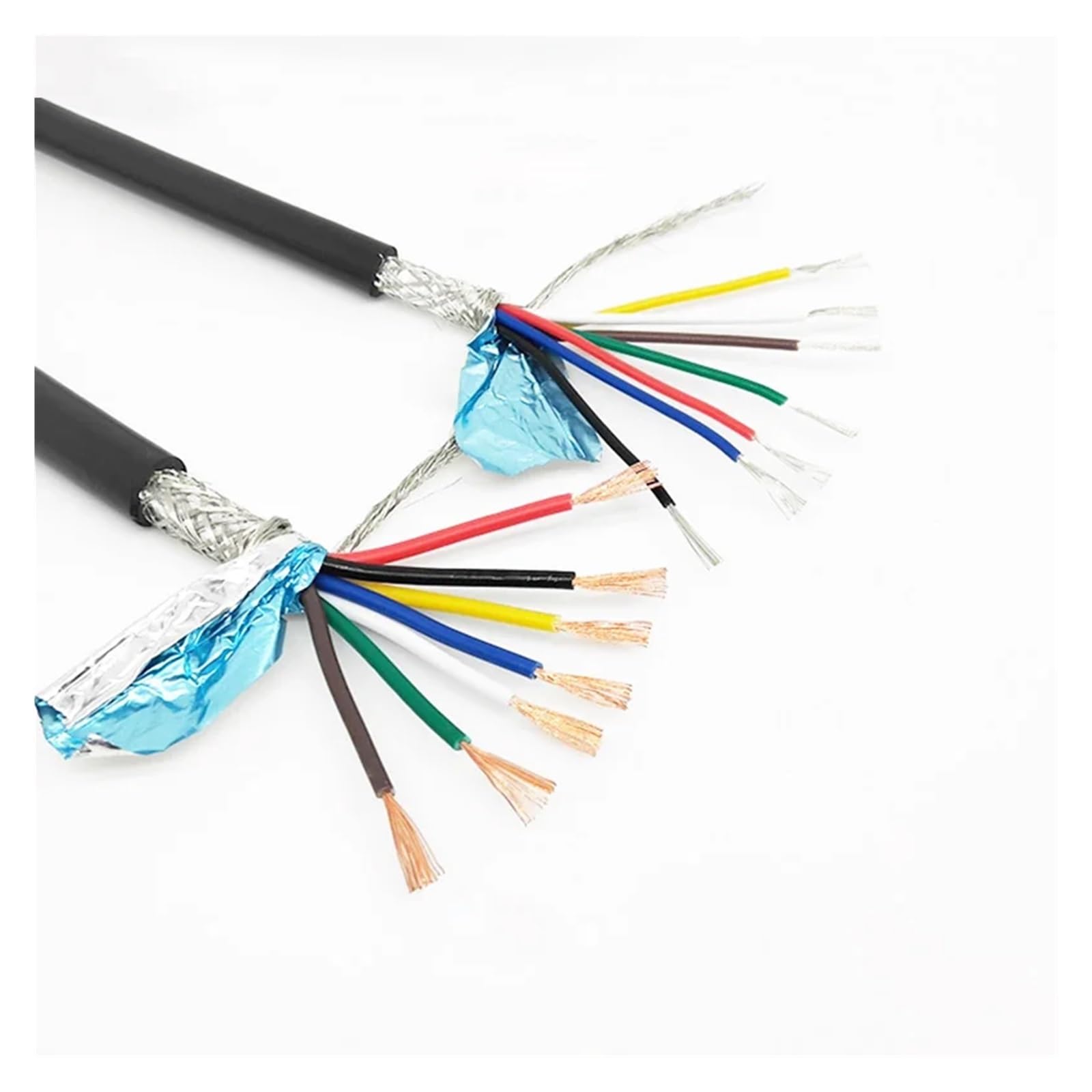 Cavo schermato a 7 nuclei 16-24 1/5/10m Cavo segnale di controllo Audio isolato in PVC nero(7CORES-20 AWG 0.5MM2,5 Meters)