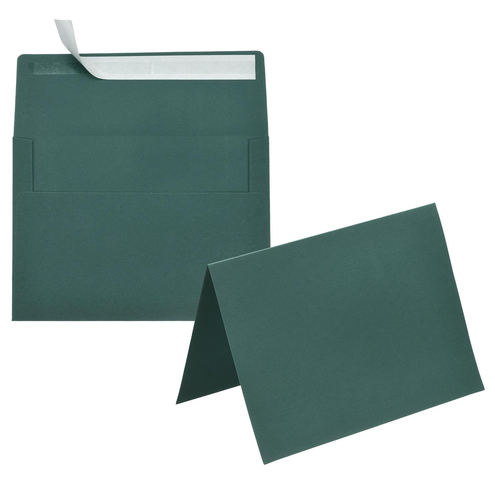 PATIKIL 50Pack Dark Green 5x7 Blank Cards and Envelopes, Self Seal A7 Envelopes with Folded Cardstock Small for Greeting Cards Wedding Greeting