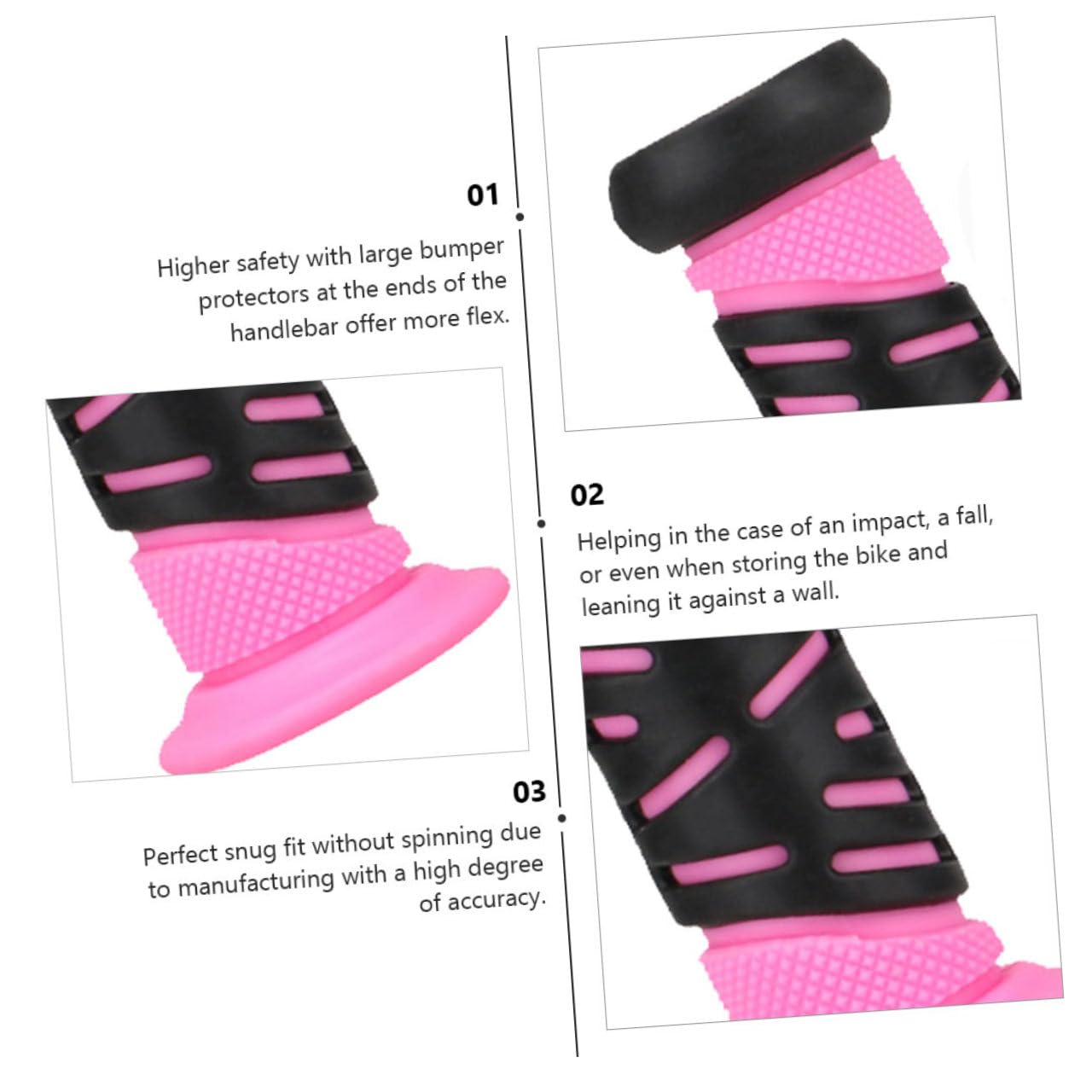 Toddmomy 3 Paires Poignées de Vélo Antidérapantes Caoutchouc pour Garçon Fille Grip Ergonomique avec Protection Impacts Accessoire pour Vélo