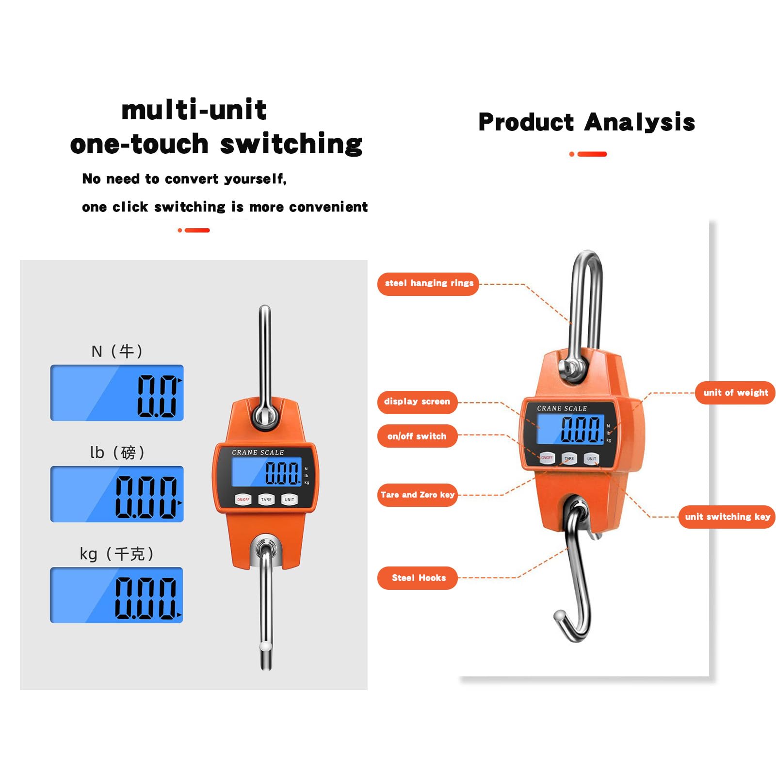 Generic Maximum load capacity of 660 lb patient weight scale for hoyer lifts for home use (Black)