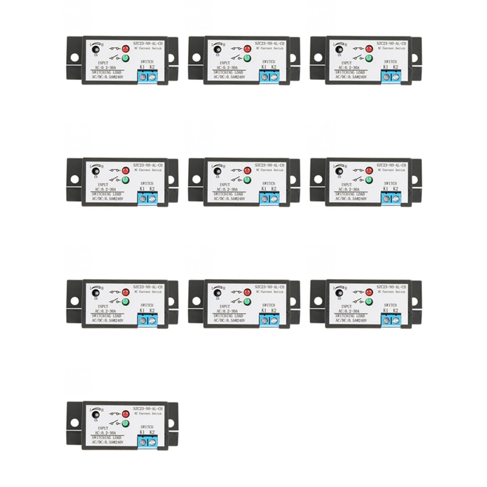 Ctrlzs 10X Current Sensing Switch Normally Open Current Sensing Switch Adjustable Ac Current Szc23-No-Al-Ch