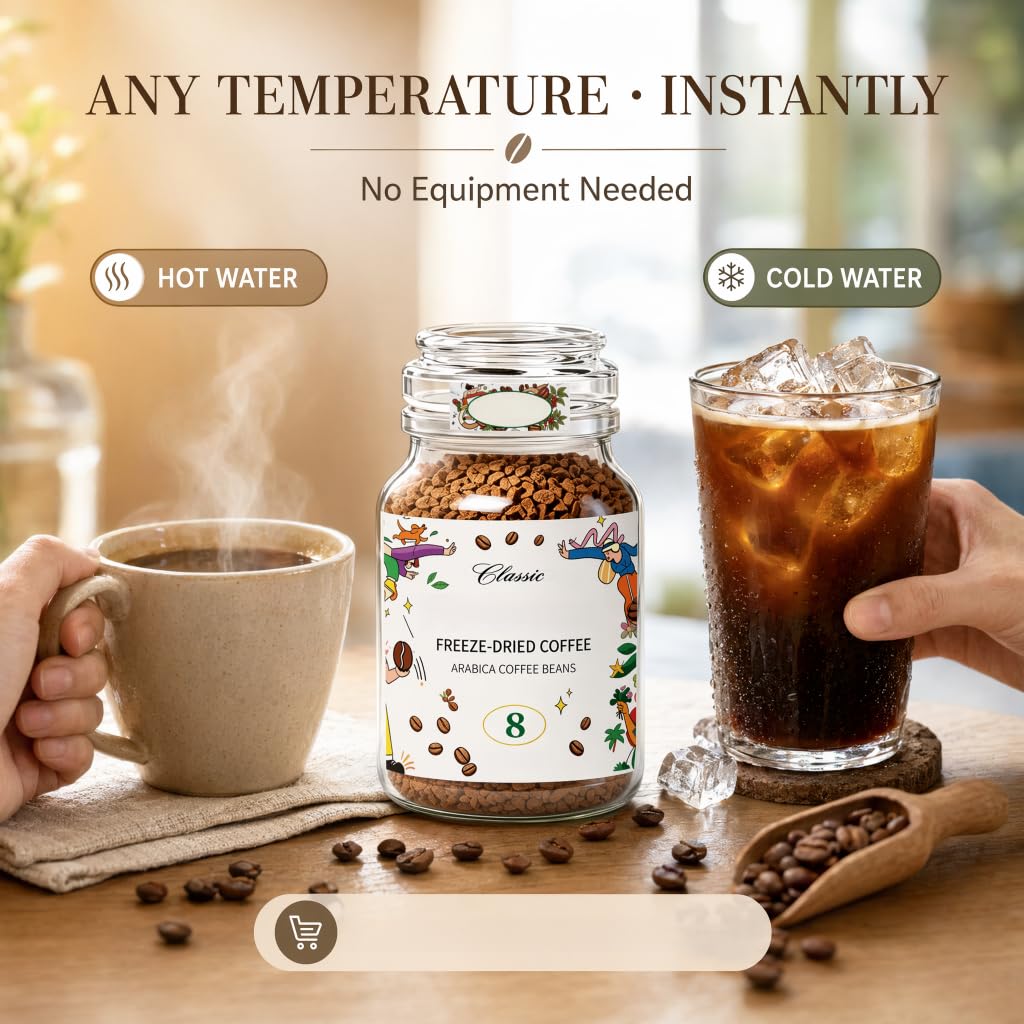 Caffè Liofilizzato, Ottenuto da Chicchi di Arabica, Tostatura Scura
