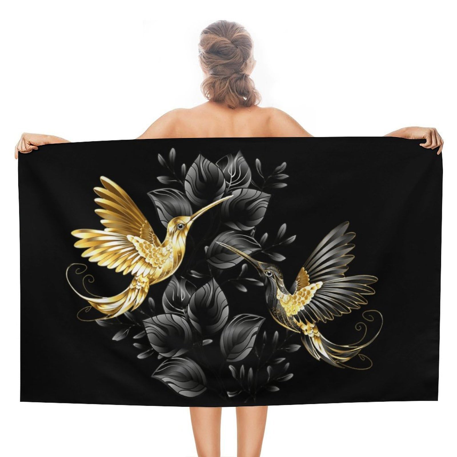 CGSBNGHA Bright Hummingbird Beach Towels Soft Bathroom Bath Pool Swim Towels for Women Men