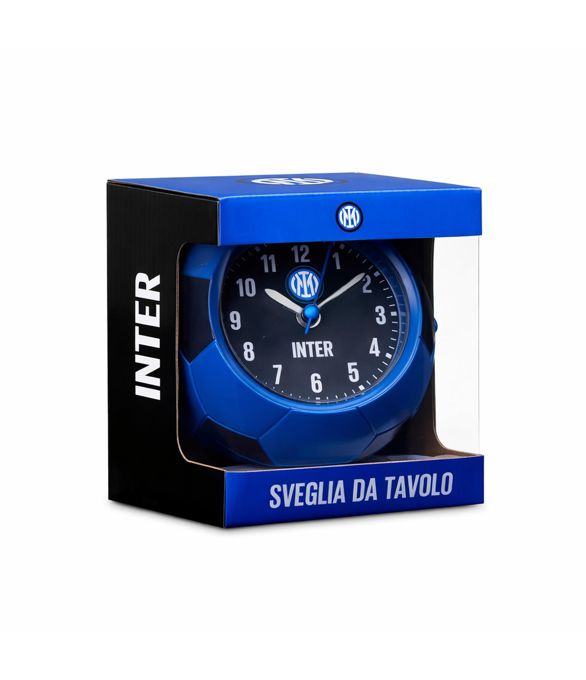 Seven Sveglia al Quarzo Inter a forma di Pallone, Nero Azzurro, Bambini e Ragazzi, Squadra di Calcio, Idea regalo per tifosi