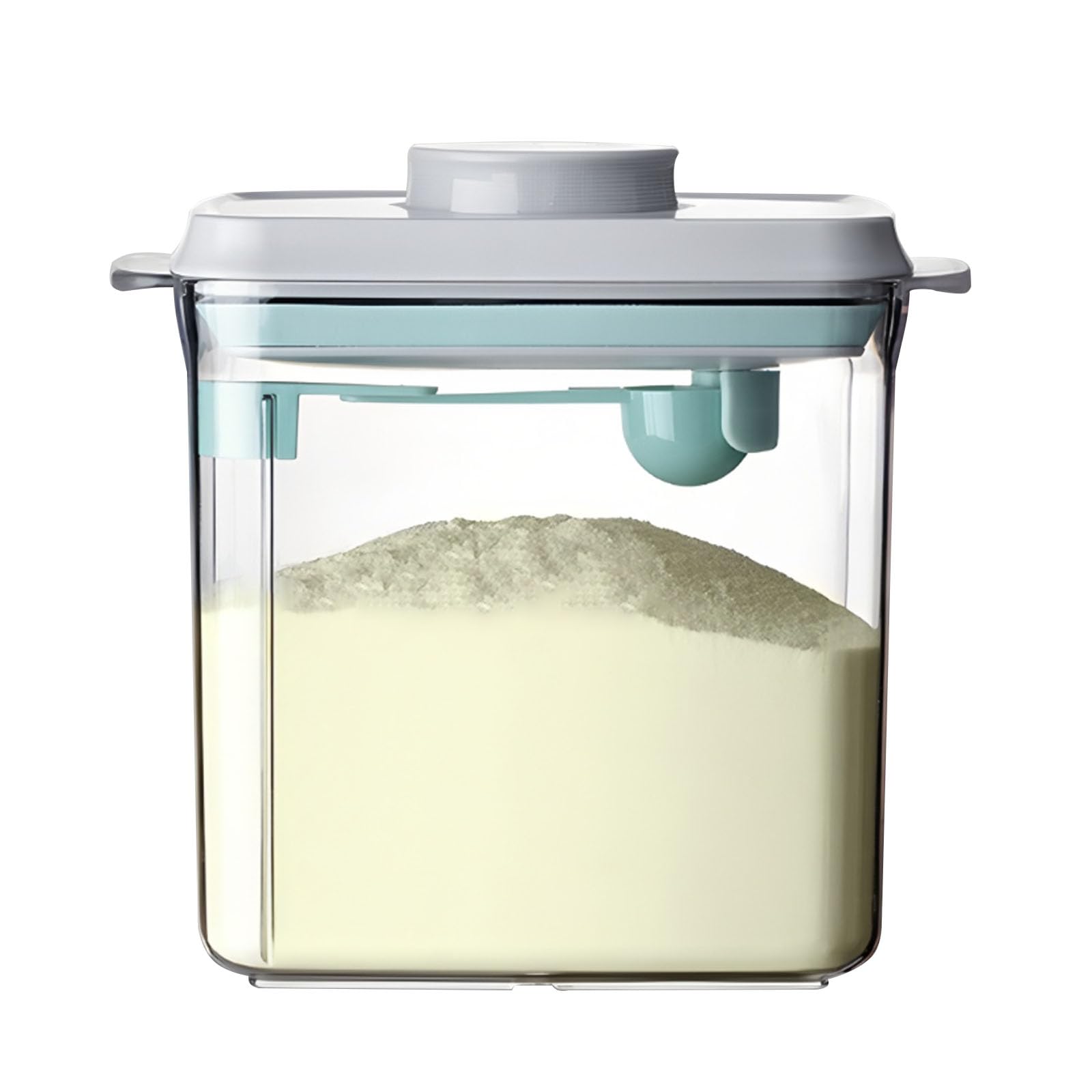 Milchpulverspender 1700 ml Milchpulver Aufbewahrungsbox mit Löffel Versiegelter Milchpulverspender Geeignet für die Lagerung von Milchpulver,Mehl,Hirse,roten Bohnen (Transparente)