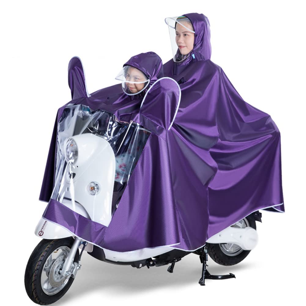 Wodoodporne ponczo przeciwdeszczowe unisex dla dorosłych i dzieci Na zewnątrz Rower Ebike Motocykl Skuter Kurtka rowerowa Podwójny płaszcz przeciwdeszczowy Peleryna Osłona przeciwdeszczowa (fioletowy