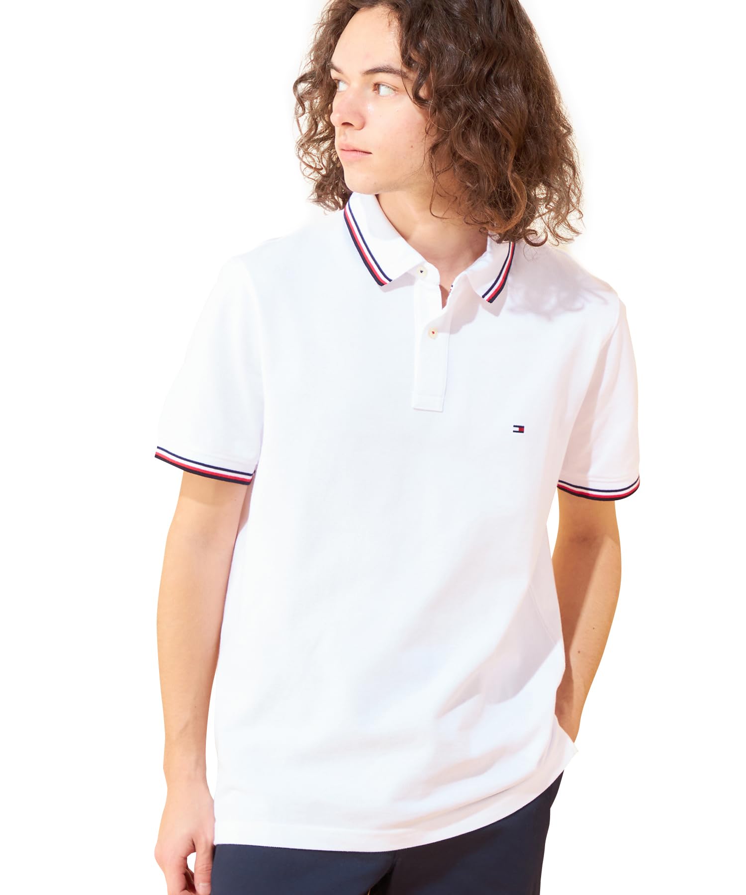 Tommy Hilfiger Men's Core Tommy Tipped Slim Polo Mw0mw13080 S/S Polos