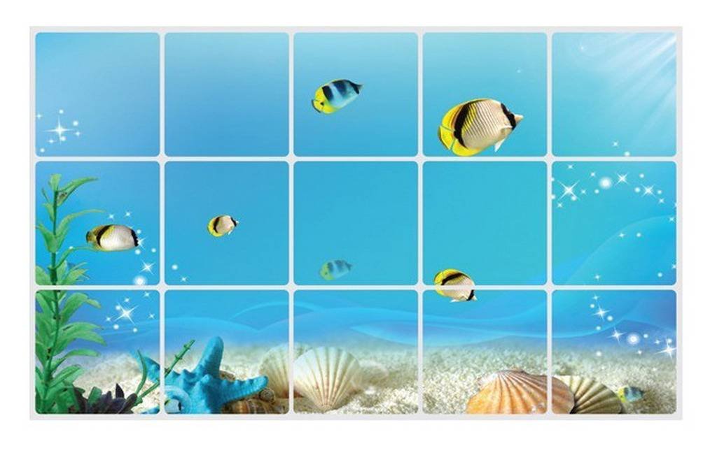 Jixin4you 45x75cm Freedom Seascape Self-Adhesive High Temperature Resistant Oil-Proof Wall Tile Stickers