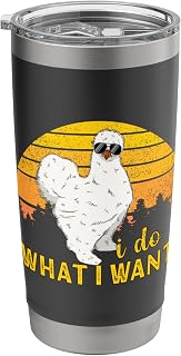 Silkie Chicken Stuffed Animal Pet Fan Silk Chicken Stainless Steel Insulated Tumbler