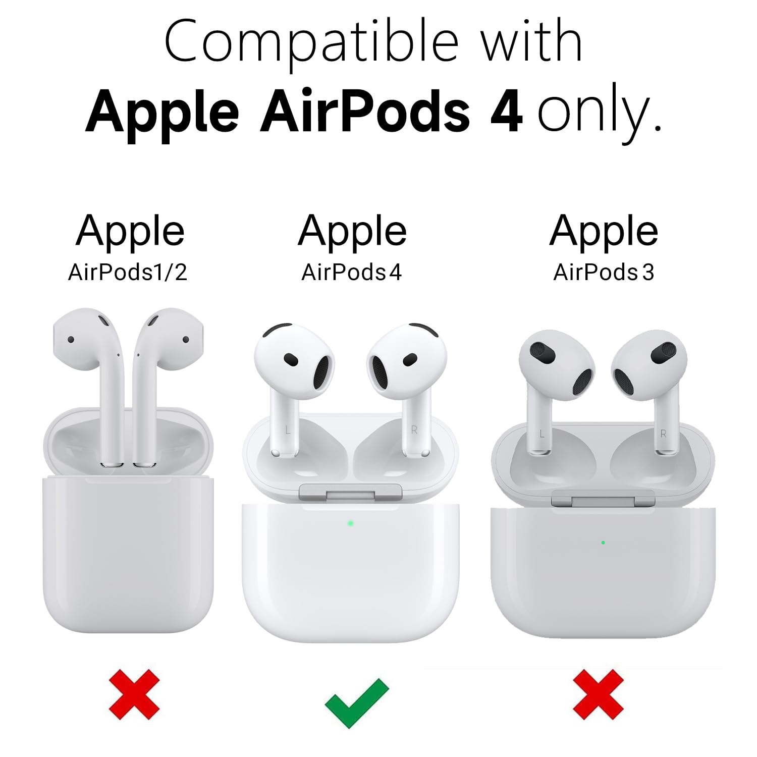 Svanove for Airpods 4 Case Clear Hard Plastic, Transparent Simple Cute Airpods 4th Generation Case with Keychain, Girly Y2k Aesthetic Trendy Airpods Cover Accessories for Women Girl, Pink — view 2