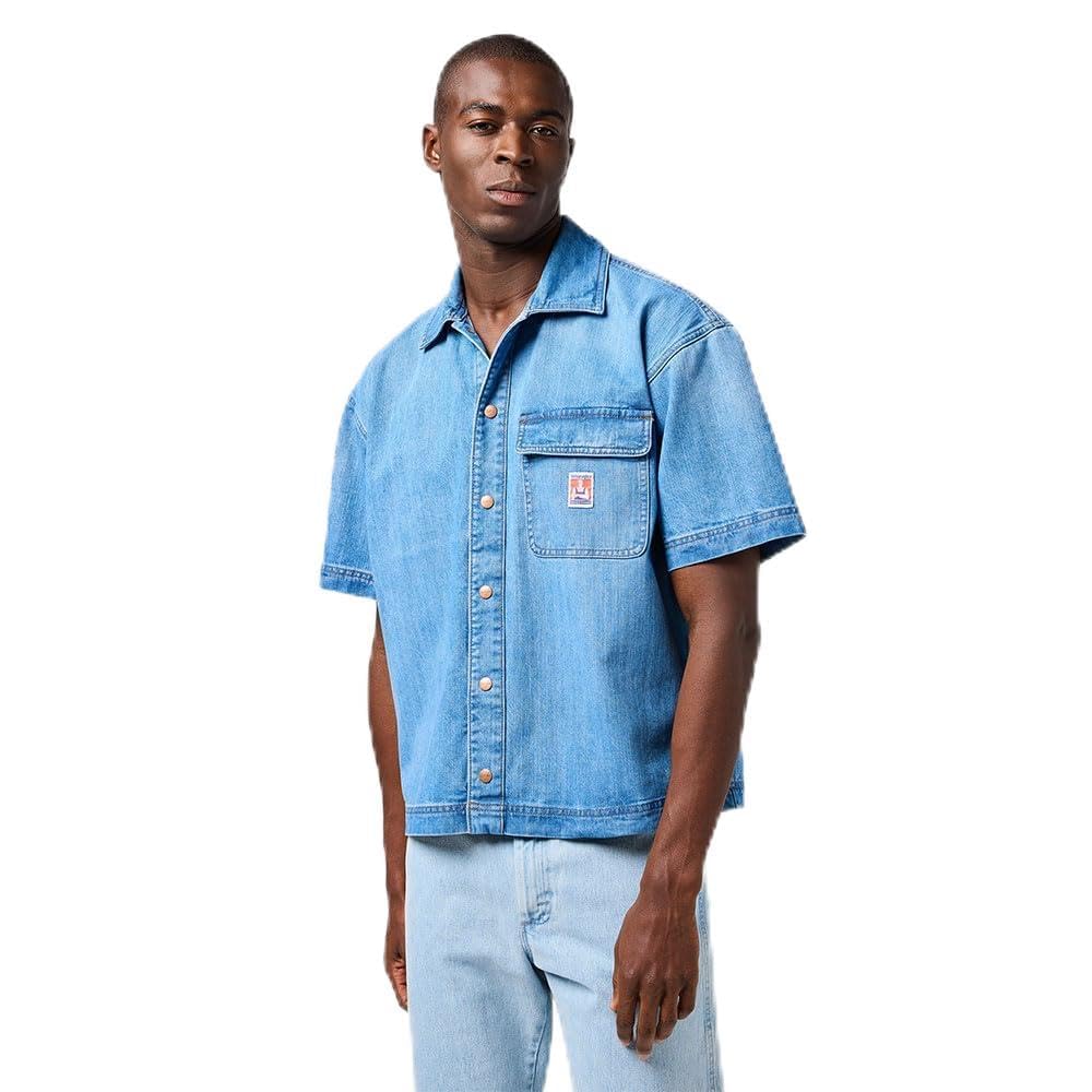 Wrangler SS CJ Overshirt, Mid Wash, XXL