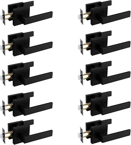 NEWBANG Manija de palanca de puerta sólida con acabado negro mate