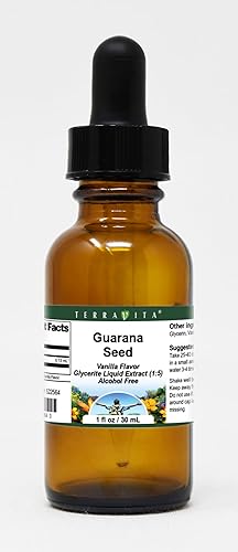 Extracto líquido de glicerita de semilla de guaraná (15), sabor a vainilla (1 oz, ZIN 522564) - Paquete de 2