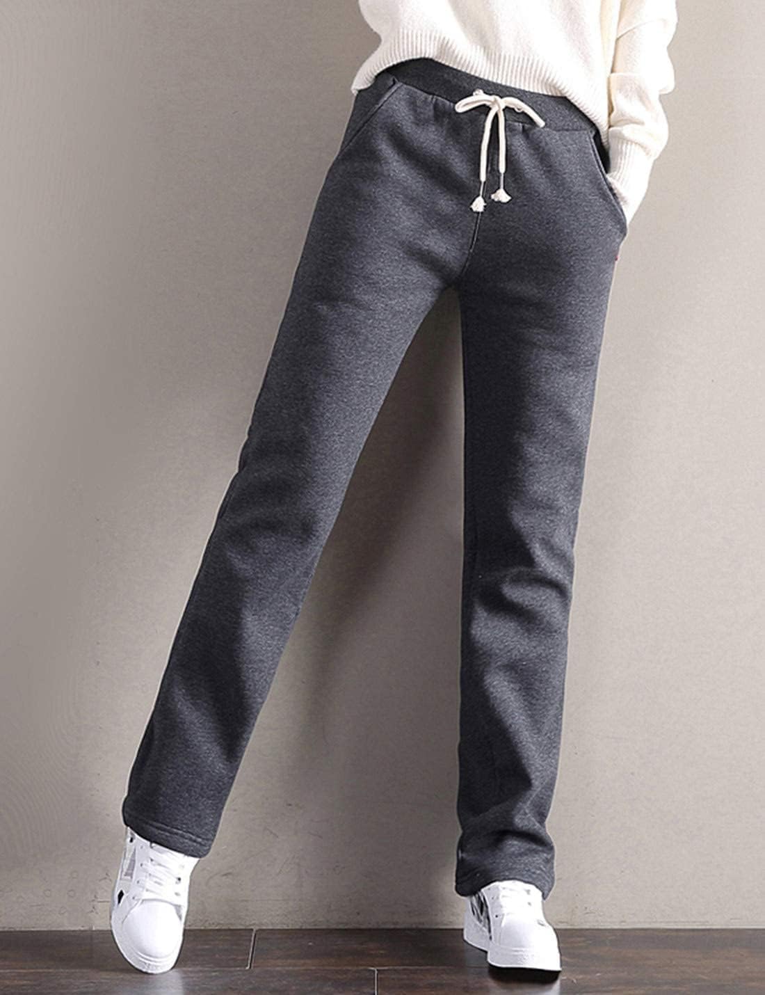 Gihuo Women's Winter Warm Sherpa Lined Sweatpants Fleece Pants - Image 2