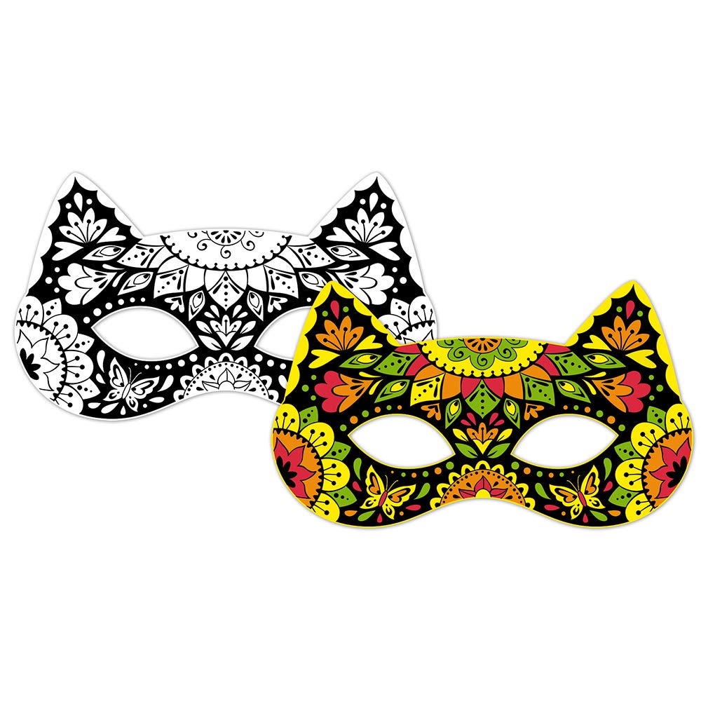 Janod - From 7 years old - Creative Kit - Masks and Neon Pencils - Les Ateliers du Calme - Creative Leisure - Dexterity and Concentration - J07944