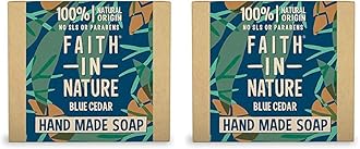 Faith in Nature | 100g | Blue Cedar Handmade Soap | 100% Natural Origin | No SLS or Parabens | Vegan & Cruelty-Free Skincare (Pack of 2)