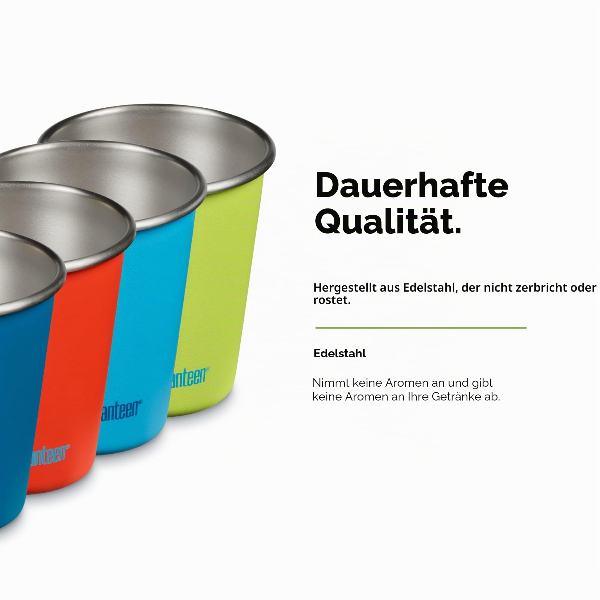 Klean Kanteen 4er Set Pint Cup aus Edelstahl, Einwandig, in verschiedenen Farben, 296mml, 1010583, Dragon Tails