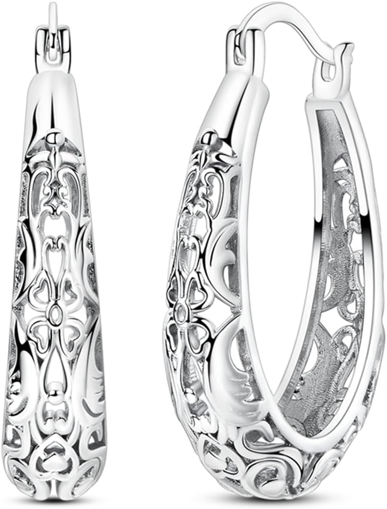 925 Sterling Silver Hoop Earrings Hypoallergenic Trendy Huggie Earrings Paw Print Star Moon Sun Butterfly Earring for Women Jewelry Gifts