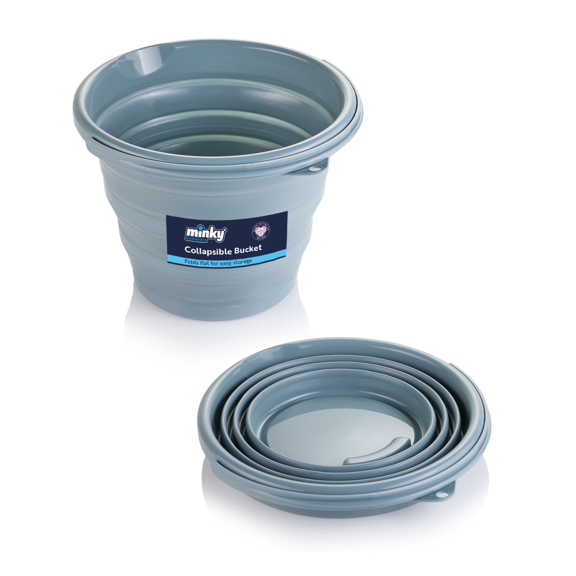 Minky Olivine Collapsible Bucket, Foldable Bucket 10L Capacity With Handle