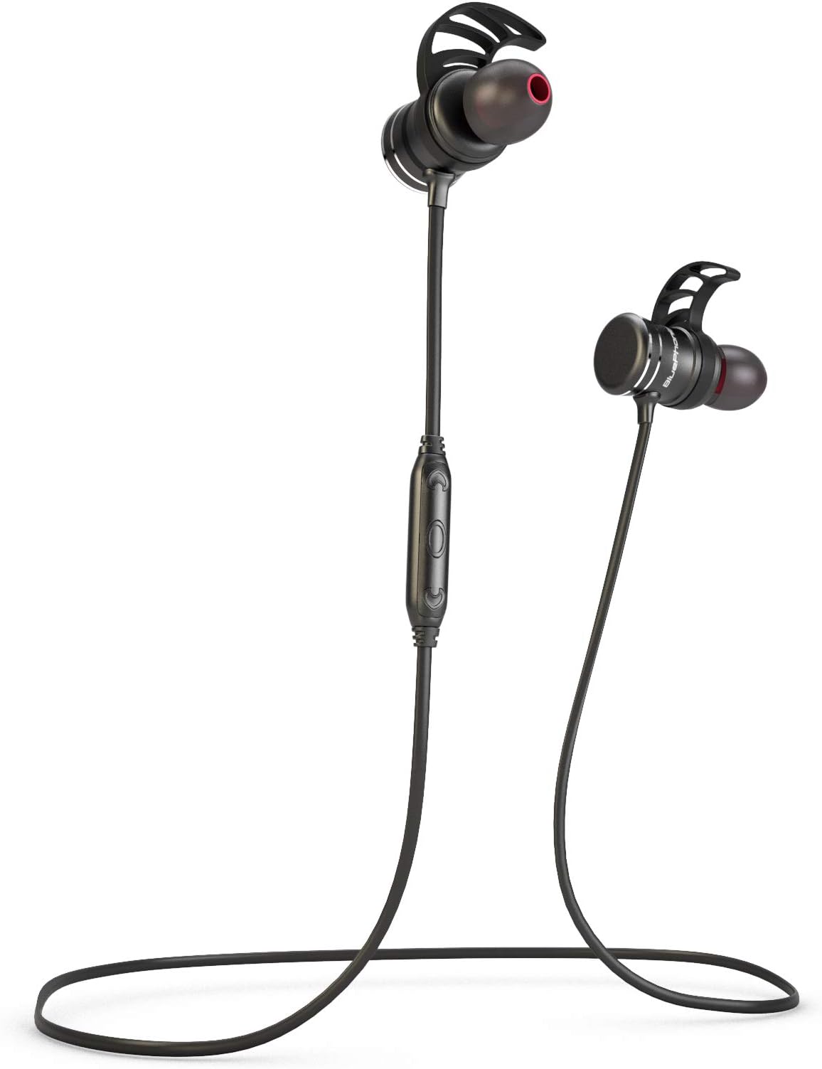 Bluephonic Bluetooth Headphones - Magnetic Wireless Earbuds w/Microphone | Impeccable HD Sound | Sports Running & Gym Workout Noise Cancelling Headset | Fit In Ear Sweatproof Earphones | 8 Hour Play