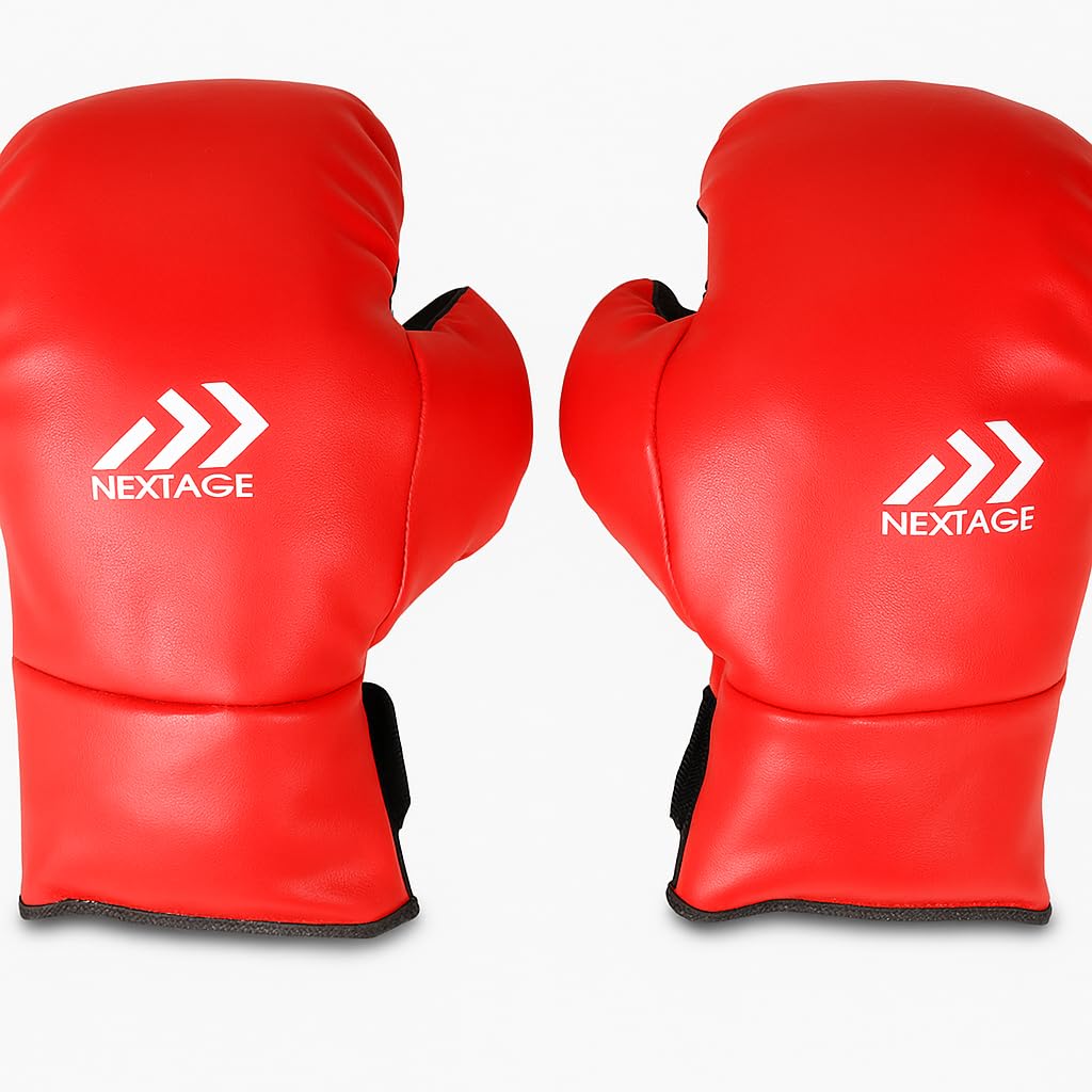 Nextage Kids Boxing Gloves 4oz – Red PU Gloves for Age 3-6 Years | Lightweight Punching Gloves for Training, Fitness & Play | Ideal Gift for Active Boys & Girls-picture-30