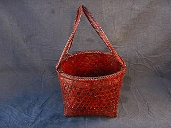 a237 炭斗 鱗 竹玄　炉 風炉 釜 茶道具　茶道　古物　炭篭 茶器/茶道具 炭道具】 炭斗（炭取り） 利休形 風炉用 国産製品