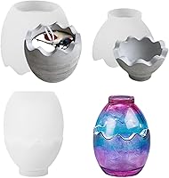 Vista 23 de 4Pcs Candle Jar Silicone Molds Set, Jars and Bottles with Lids Container Moulds, Striped Round Pot Molds for Making Uv Epoxy Plaster Concrete