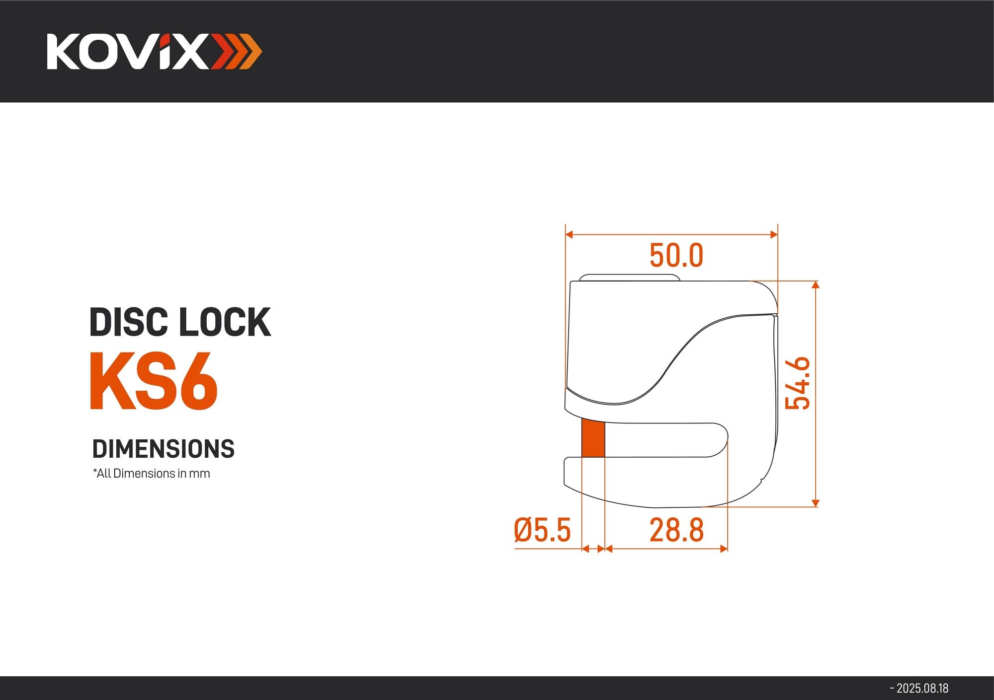Kovix 5.5 Mm Usb Alarm Disc Lock One Size
