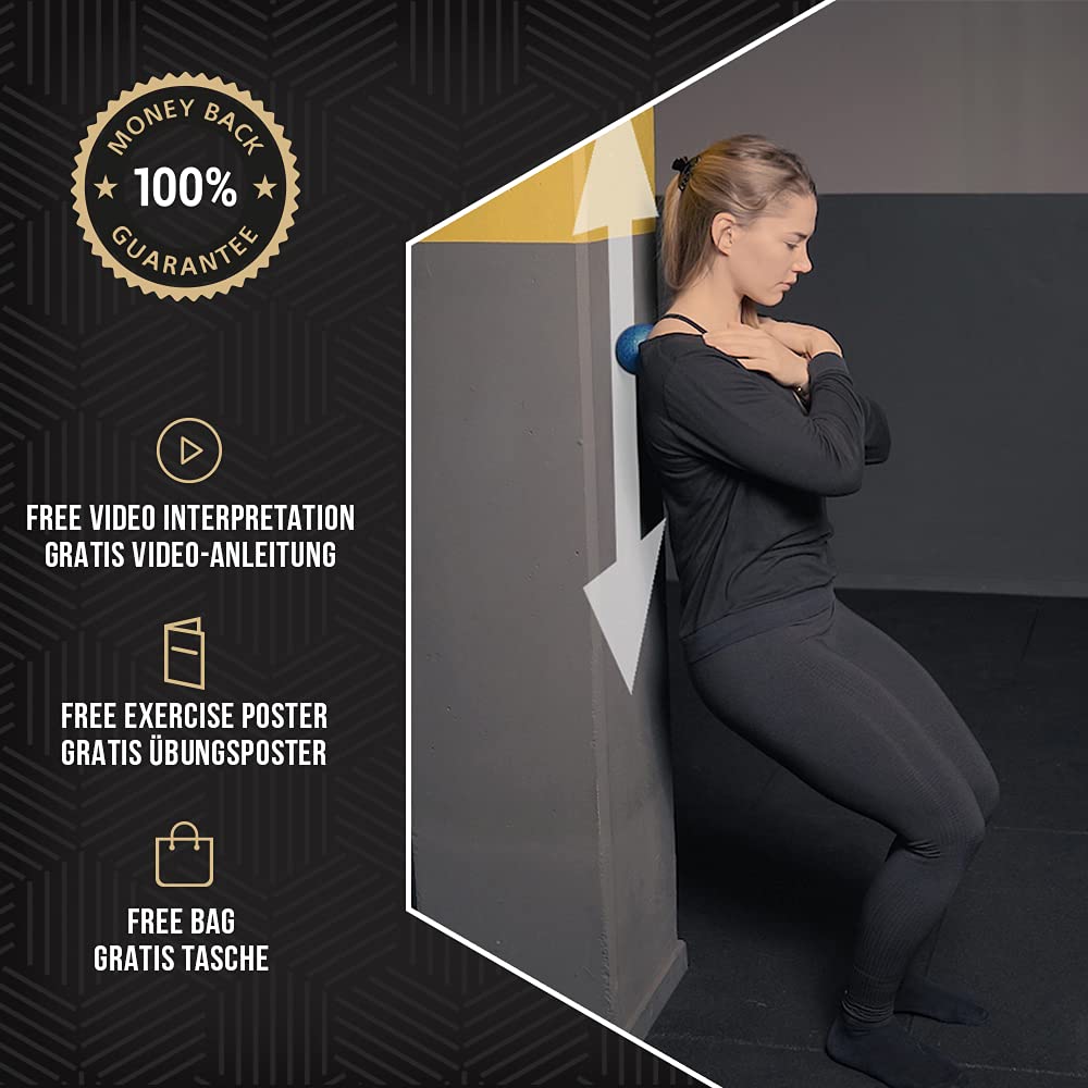 [Peanut Ball 12 cm y Peanut Ball 8 cm] Triggerpoint – Bola de masaje – Bola de masaje – Bolas de masaje con instrucciones de vídeo (francés), póster y dac – Premium SET