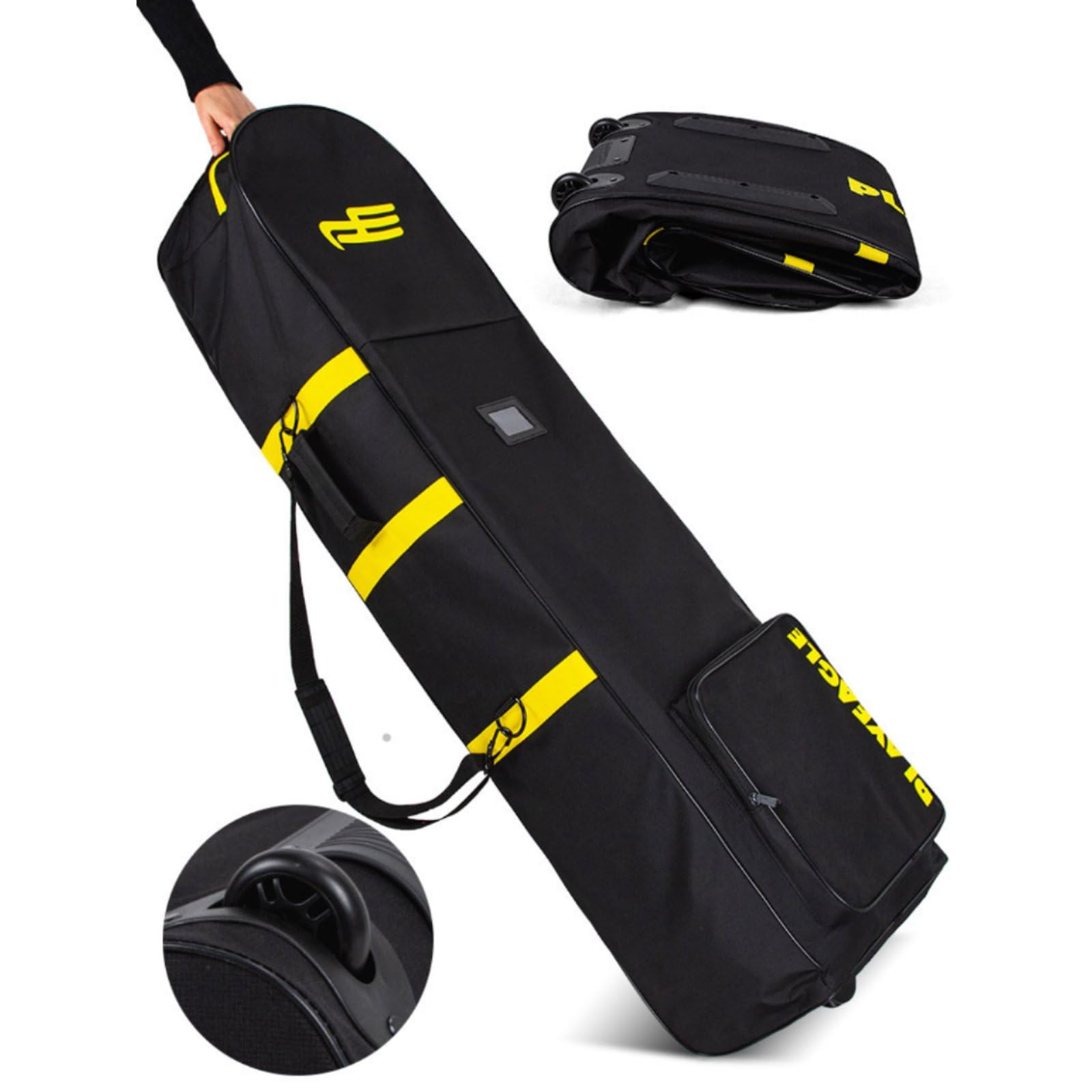 Custodia Golf Equipment Case a Golfisti Che Viaggiano Tessuto Oxford Impermeabile Pieghevole E Dotata di Ruote per, Nero Con Dettagli Rossi, Borsa Da Viaggio Per Mazze Da Golf