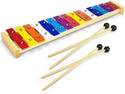 15 Tone Natural Wooden Xylophone Glockenspiel for Kids Toddler with