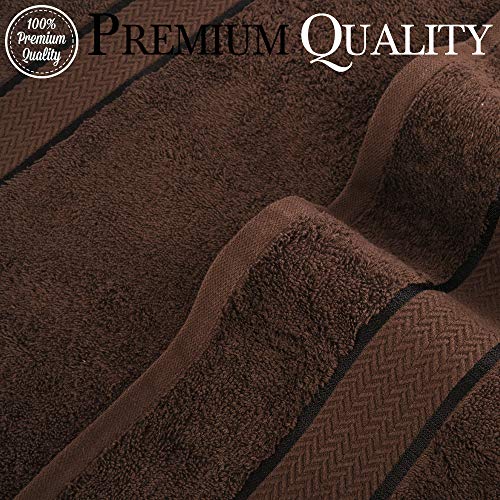 Craftberry - Bath Towels Set-100% Cotton- 2 Bath Towels, 2 Hand Towels & 2 Washcloths- Large, Quick Dry, Absorbent, Plush, Soft- Shower Towels - 6 Piece Luxury Bathroom Towels - Dark Brown/Chocolate #TOP1