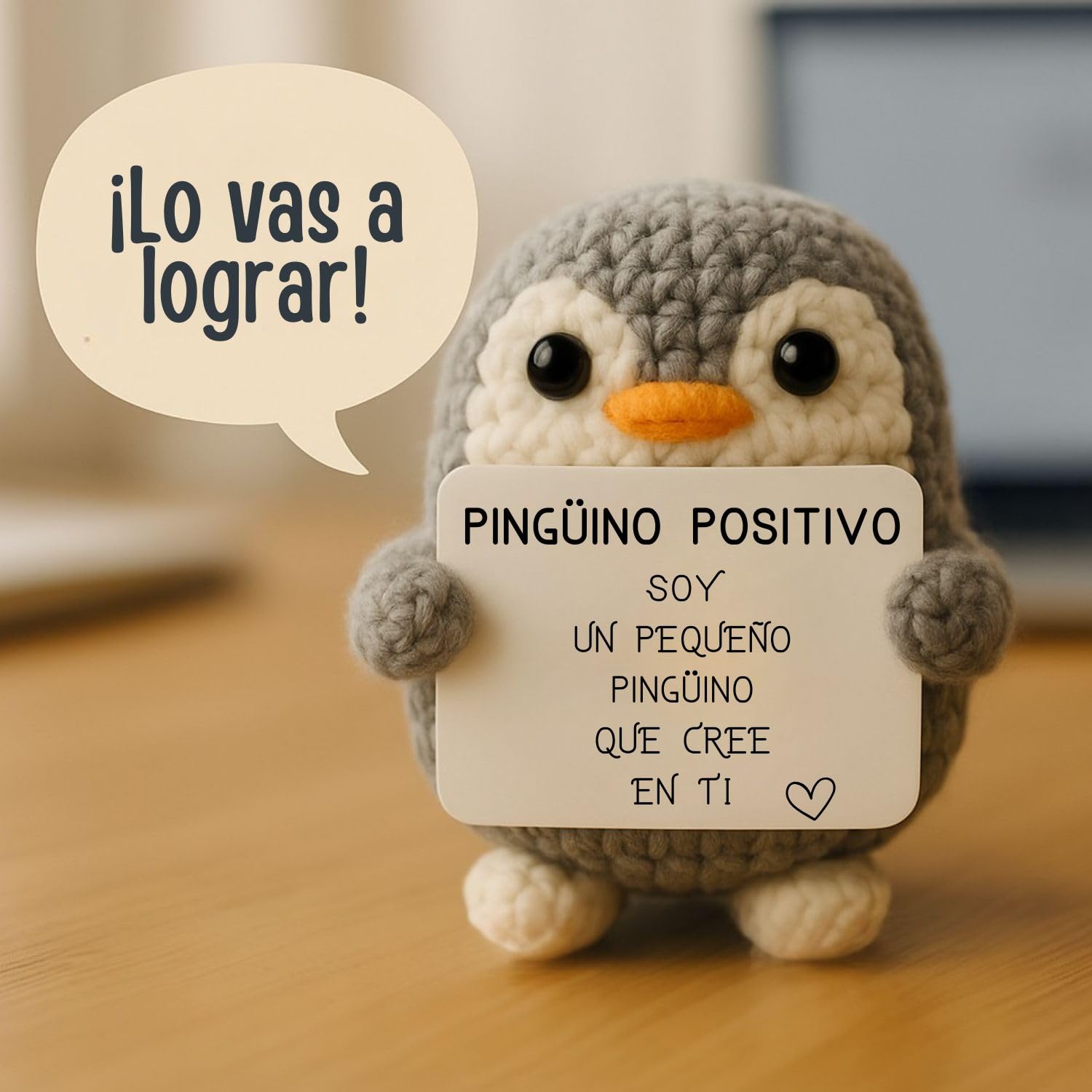 Pingüino Positivo© | Regalo Original y Divertido | Idea Graciosa | Fiesta Infantil y Adolescente | Cumpleaños Niño Niña | Peluche Divertido | Muñeca con Humor | Juguete Gracioso | Peluche Motivacional