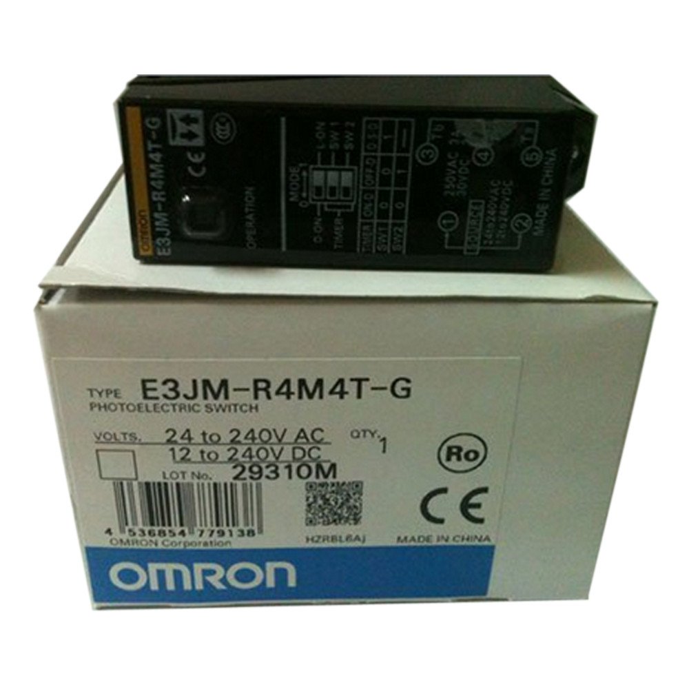 OMRON E3JM-R4M4T-G 12-240 VDC, 240/250 VAC, 3 AMP, 4 M Detection Range, 5 Terminal Screw, IP66, PHOTOELECTRIC Sensor, RETROREFLECTIVE