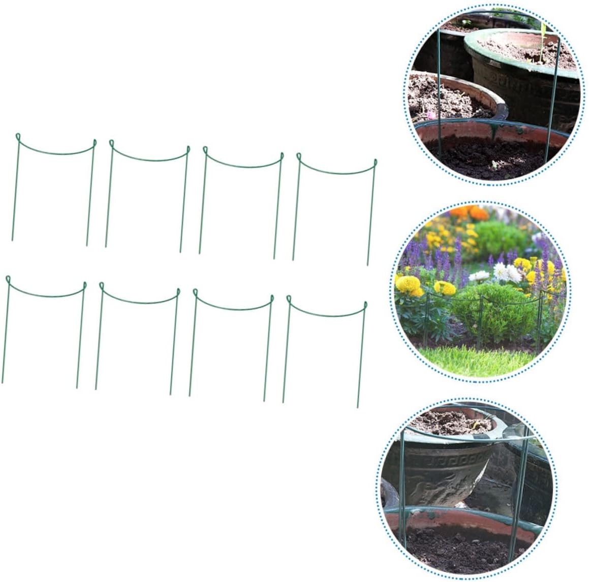 BESPORTBLE Tall Plant Support Stakes Set 8pcs Garden Plant Stakes for Climbing Potted Plant Ring Flower Support Frame Plant Support Stakes for Healthy Growth