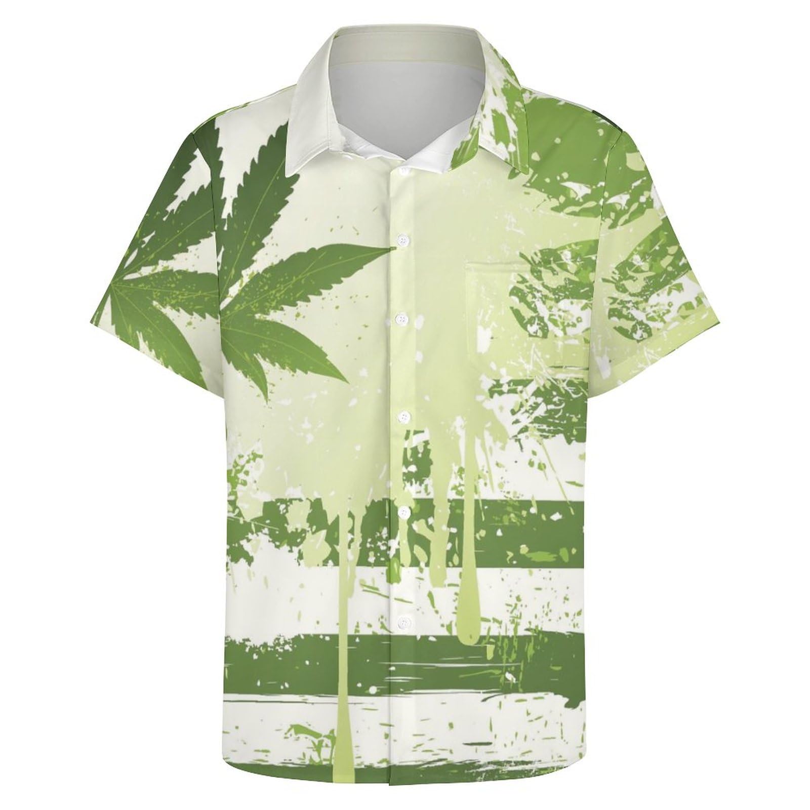 Amazon.co.jp: アロハシャツ メンズ マリファナの旗 半袖 夏