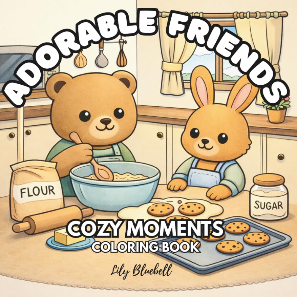 Adorable Friends Cozy Moments: Cute Coloring Book for Adults & Teens with Adorable Moments and Everyday Activities (Adorable Friends Series)