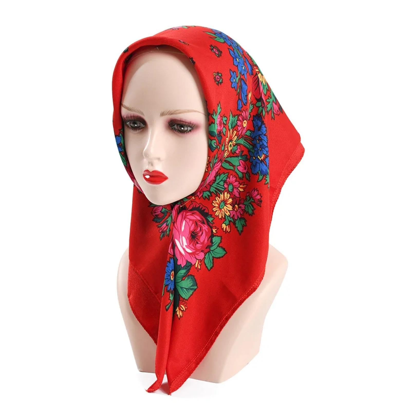 Schals Damen Tücher Halstuch Scarf 70 * 70Cm Stil Quadratischer Schal Frauen Blumendruck Schals Kopf Wraps