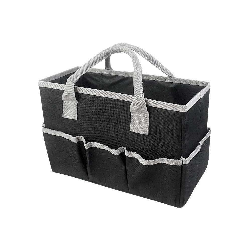 SENRISE Cleaning Bag, 600D Oxford Fabric Tool Organizer Bag Heavy Duty Cleaning Organiser for Home, School, Office (Black)