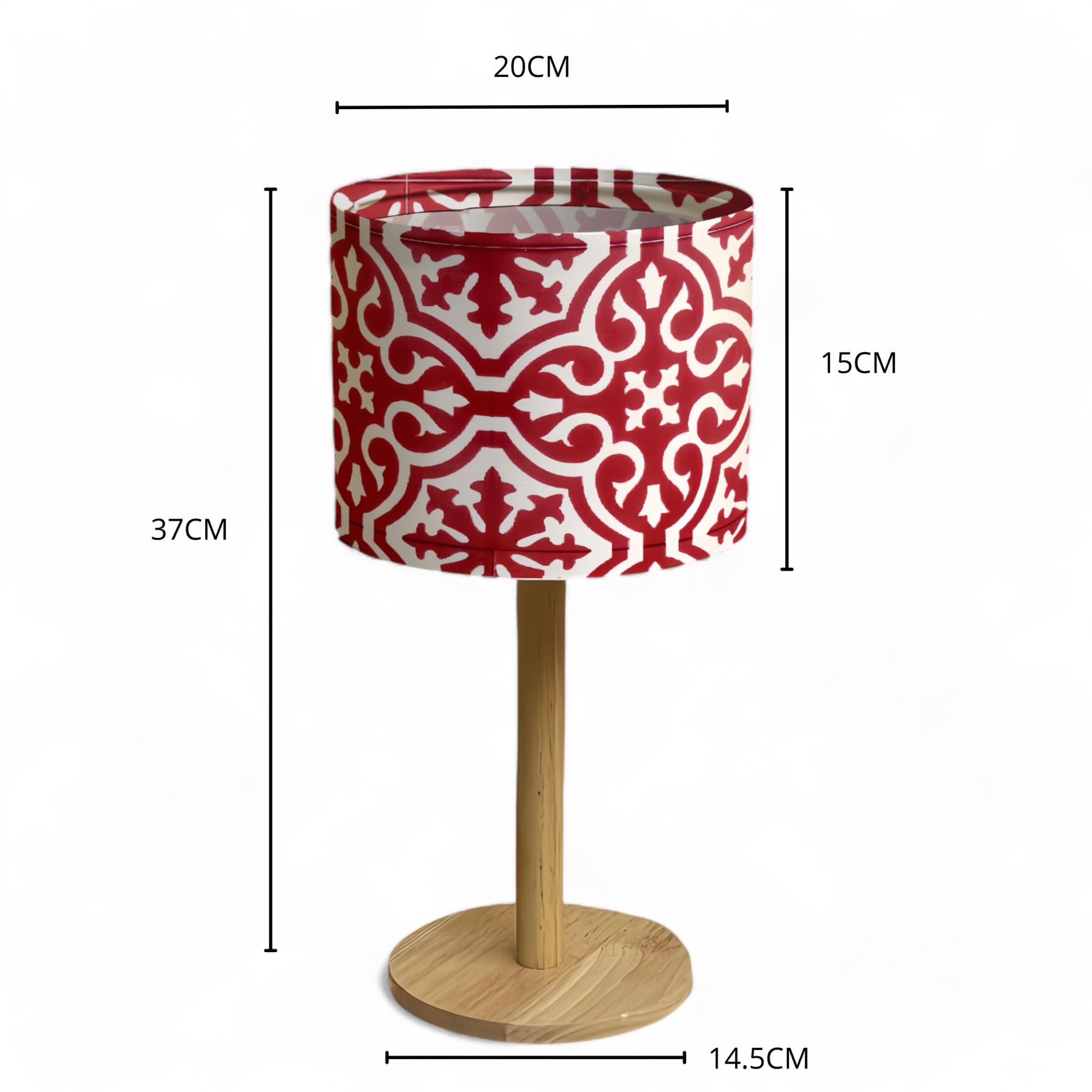 Bellaluma Lampada da Comodino con Paralume Stampato | Lampada Decorativa da Tavolo in Legno per Camera da Letto, Soggiorno o Ingresso | Confezione Regalo Premium + Lampadina LED Inclusa