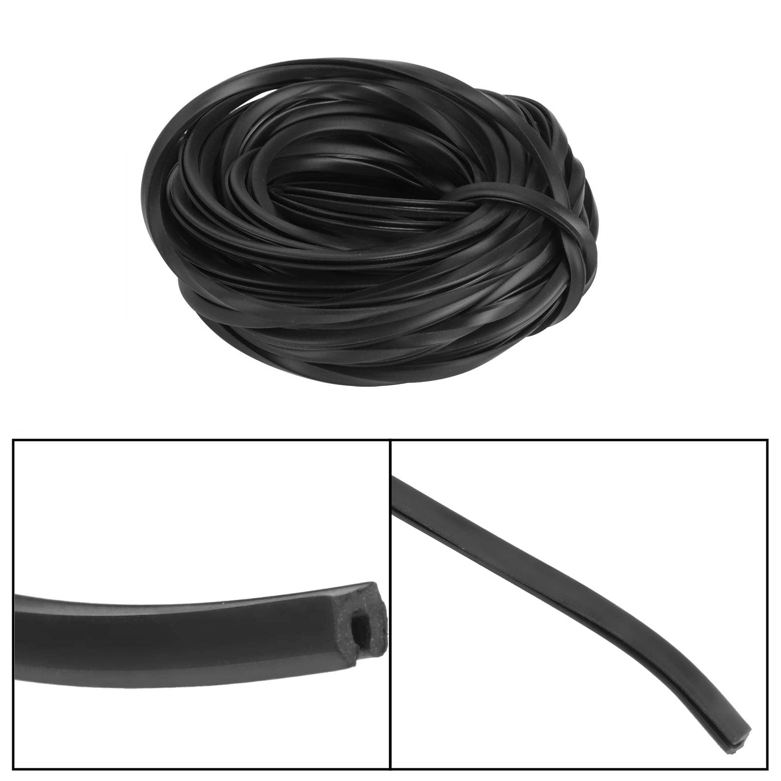 Lot de 2 Bandes en Caoutchouc Noir pour Serre - Joint d'Étanchéité de Porte et Fenêtre, Accessoires de Serre Sans Cadre, 10 m Chacun