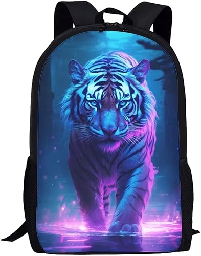 Cumagical Mochila para niños y niñas con diseño de animales, Lago Tigre Púrpura, Mochilas Sling