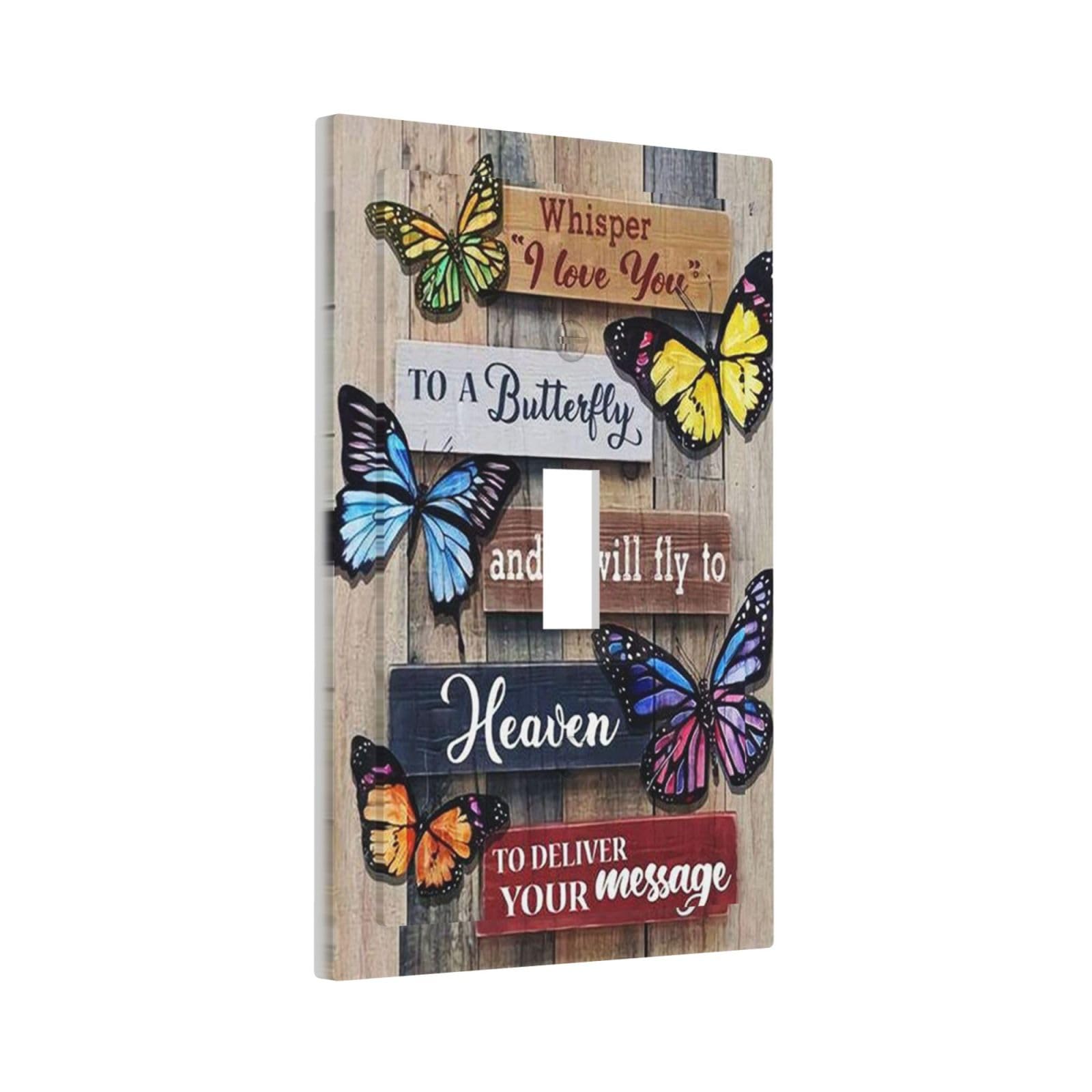 Butterfly Wood House 1 Gang Light Switch Plate Decorative Single Toggle Wall Plate Cover Electrical Switchplate Faceplate for Bedroom Room Decorate-image-19