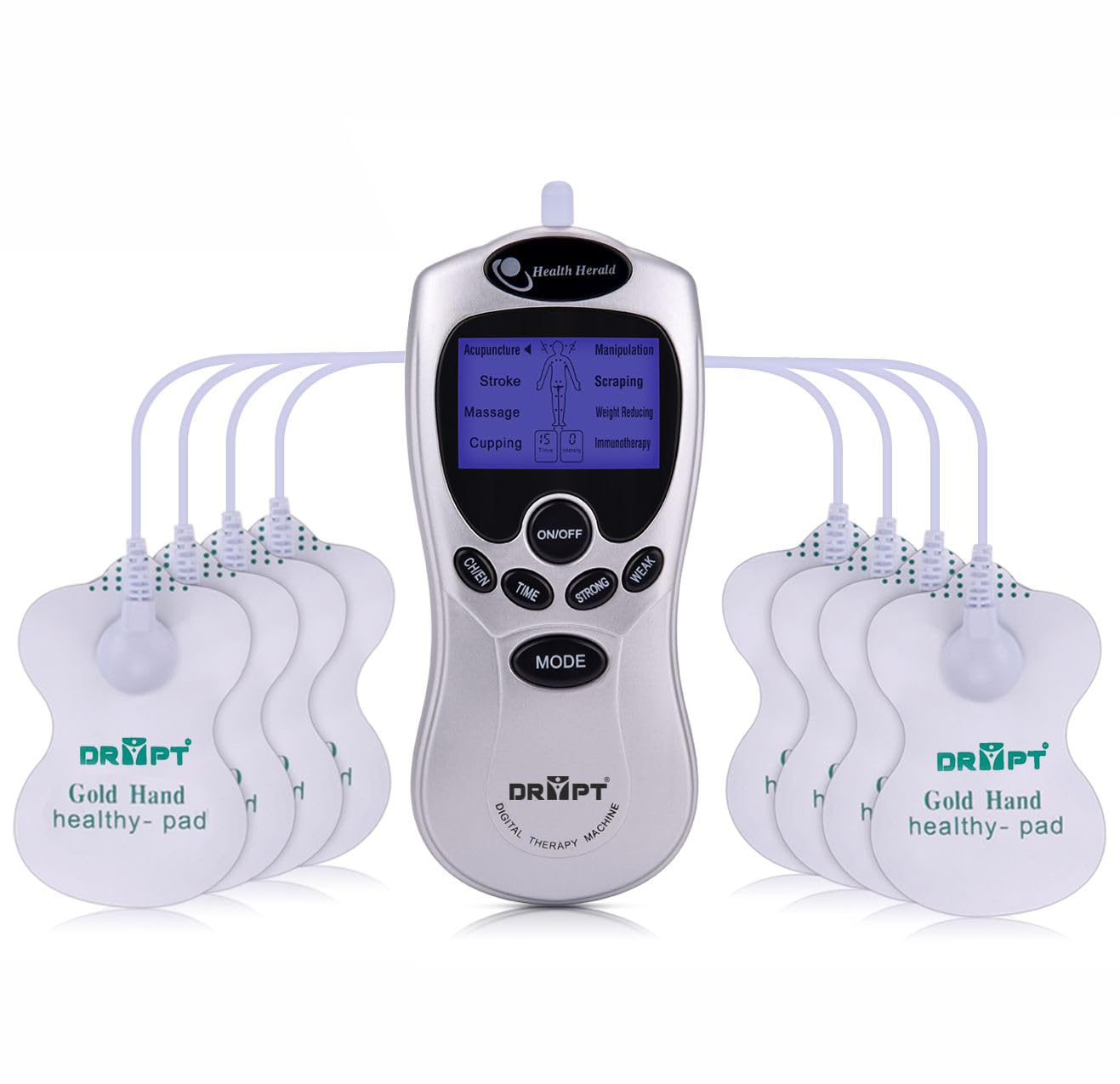 DR PT Digital Therapy Machine Electronic Pulse Massager Muscle Stimulator Tens, 8 Modes with 8 pads Massager (B09XBPD4LV) Amazon Price History, Amazon Price Tracker