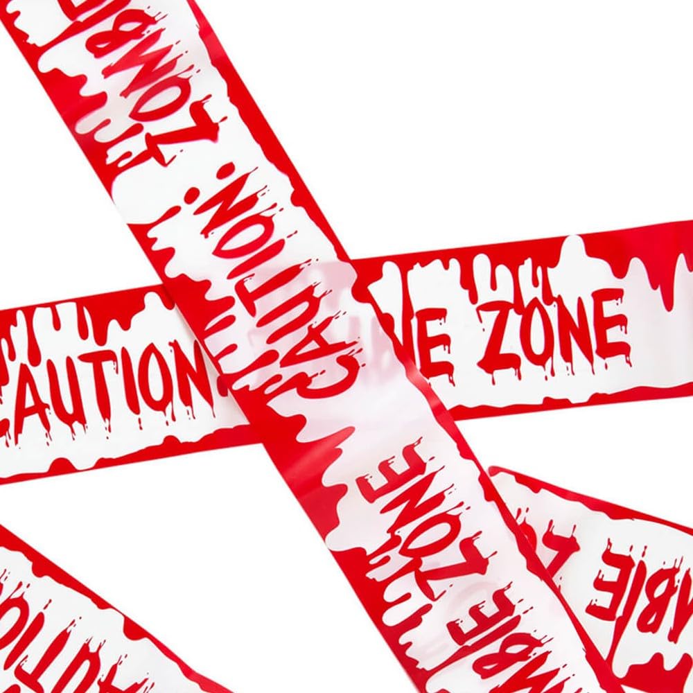 Fiestas Guirca CAUTION ZOMBIE ZONE signaling tape for Halloween decoration 600x12 cm