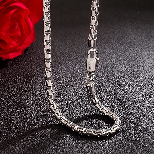 5mm Box Chain 925 Sterling Silver Nickel Free Necklace Lobster Claw Clasp 18" 20" 22" 24" 26" Inch for Men & Women4
